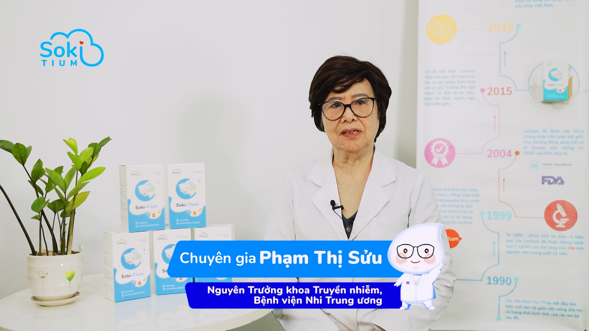 Soki Tium được chuyên gia nhi khoa Phạm Thị Sửu - Nguyên trưởng khoa truyền nhiễm Bệnh viện nhi Trung ương khuyên dùng Soki Tium cho trẻ gặp tình trạng vặn mình quấy đêm